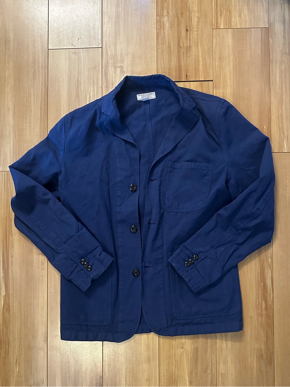J. Crew Wallace & Barnes blue lightweight twill chore jacket, 38R
